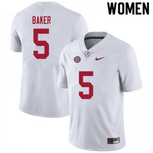 NCAA Women's Alabama Crimson Tide #5 Javon Baker Stitched College 2020 Nike Authentic White Football Jersey PC17I54LK
